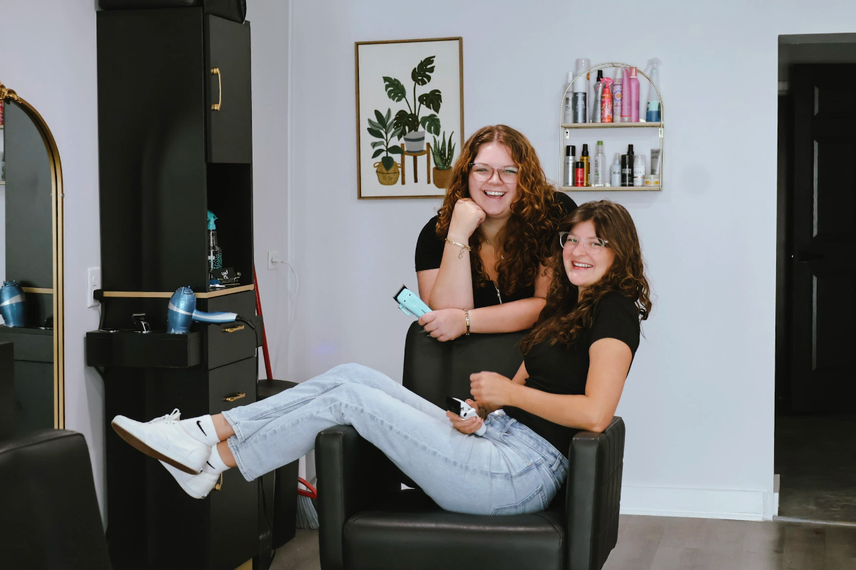Lauren and KayLynn in the salon